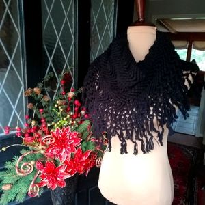 NWT Black Acrylic Infinity Scarf